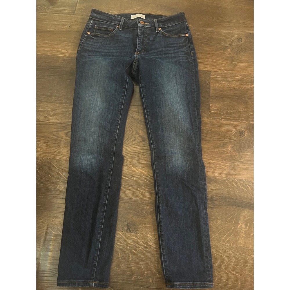 Loft Curvy‎ Skinny Jeans Dark Wash Denim Size 26 2 Womens Classic Slim Fit